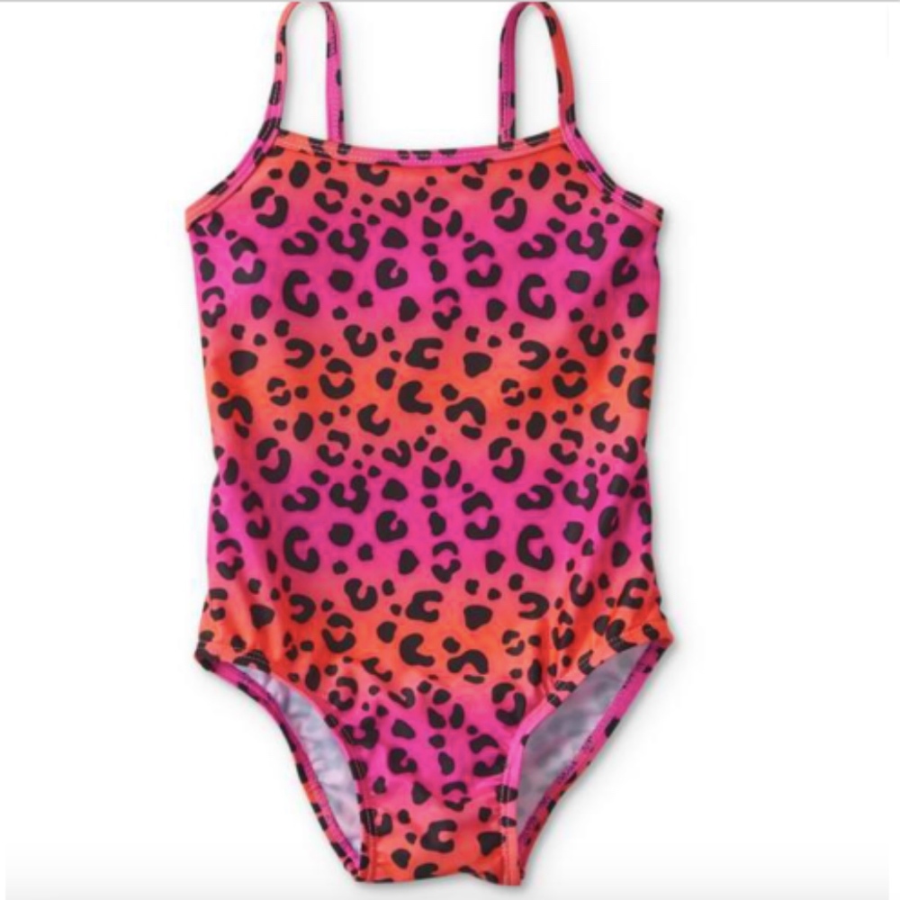Joe Boxer Toddler Baby Girl Bathing suit Pink  animal print 1 piece *